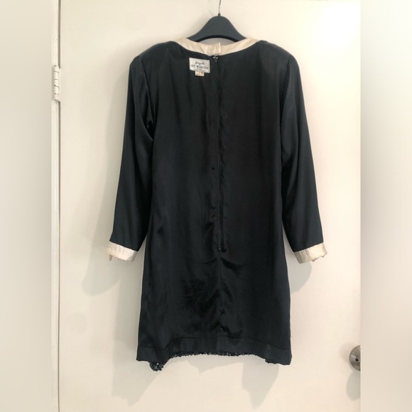 Vintage Black Sequined Cocktail Dress 80’s Long Sleeve Jeanette for St. Martin S - Picture 6 of 9